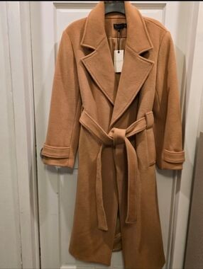 Ted Baker Wool Blend Wrap Coat In Nougat Color .Ted Baker Size 10 Is Large(L)